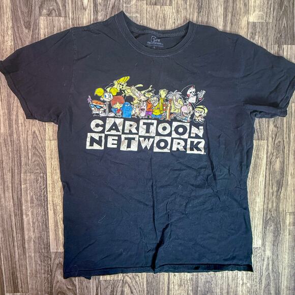 Cartoon Network Adult Swim T-Shirt Black L Dexter Johnny Bravo Grim - Picture 1 of 6